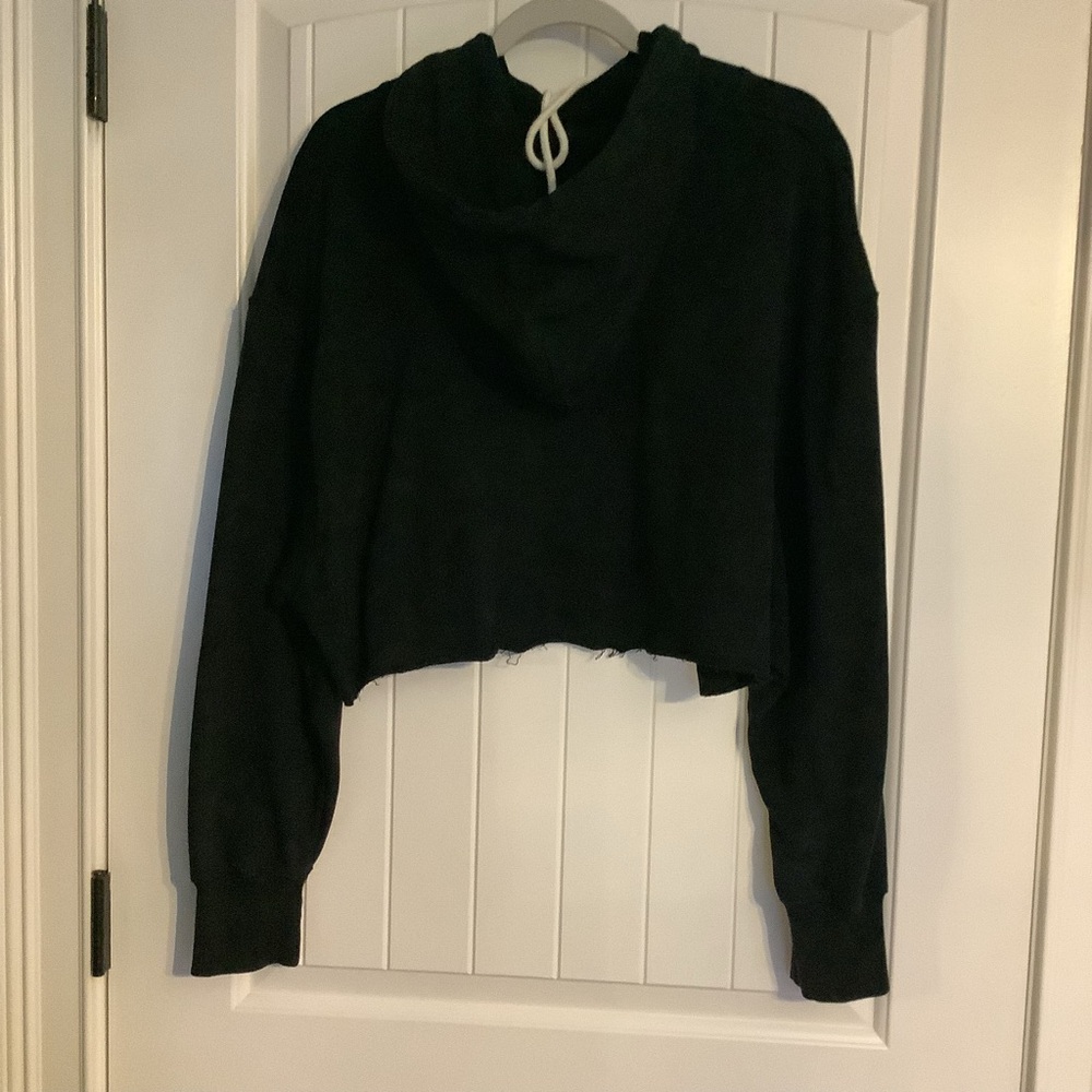 Venice Beach Black Cropped Hoodie - Picture 3 of 4